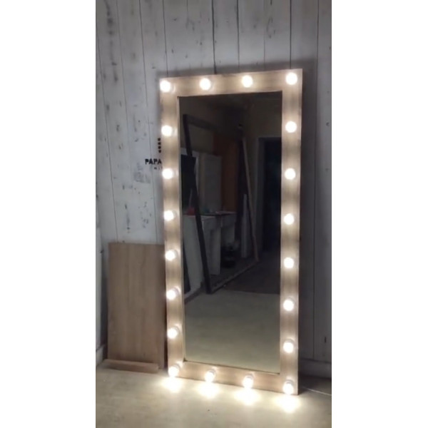 Выполненная работа: гримерное зеркало 180х80 с подсветкой по контуру 20 ламп (г. Самара)